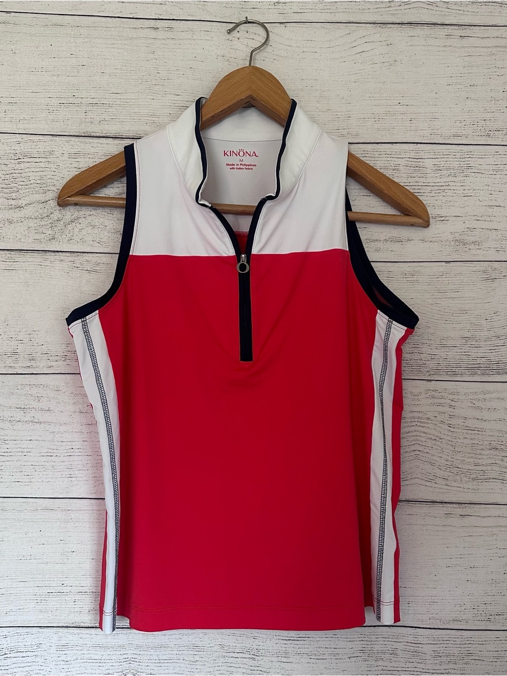 Kinona Resolution Sleeveless Golf Top in Red.